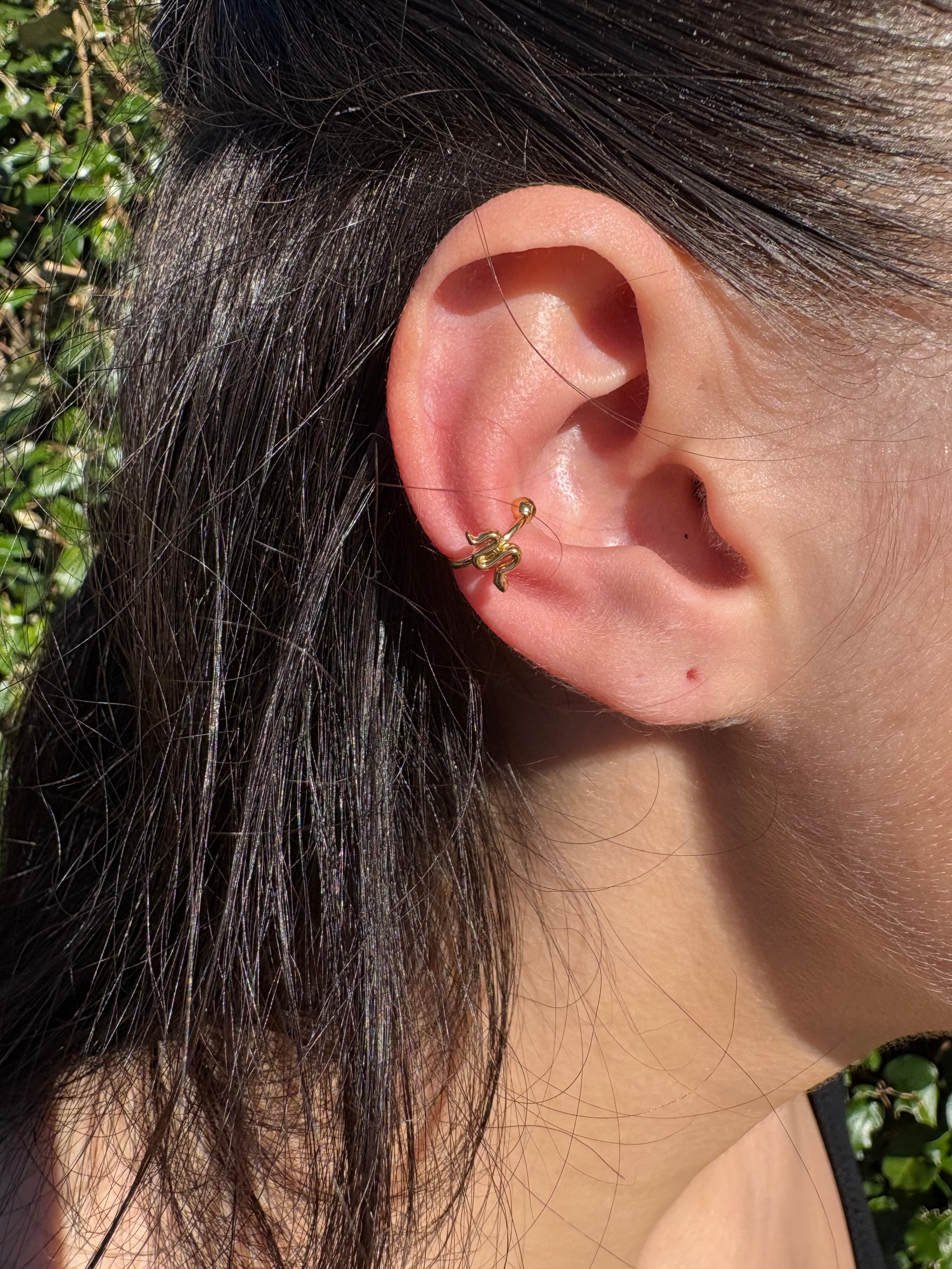 Bague d’oreille Serpent Dorée