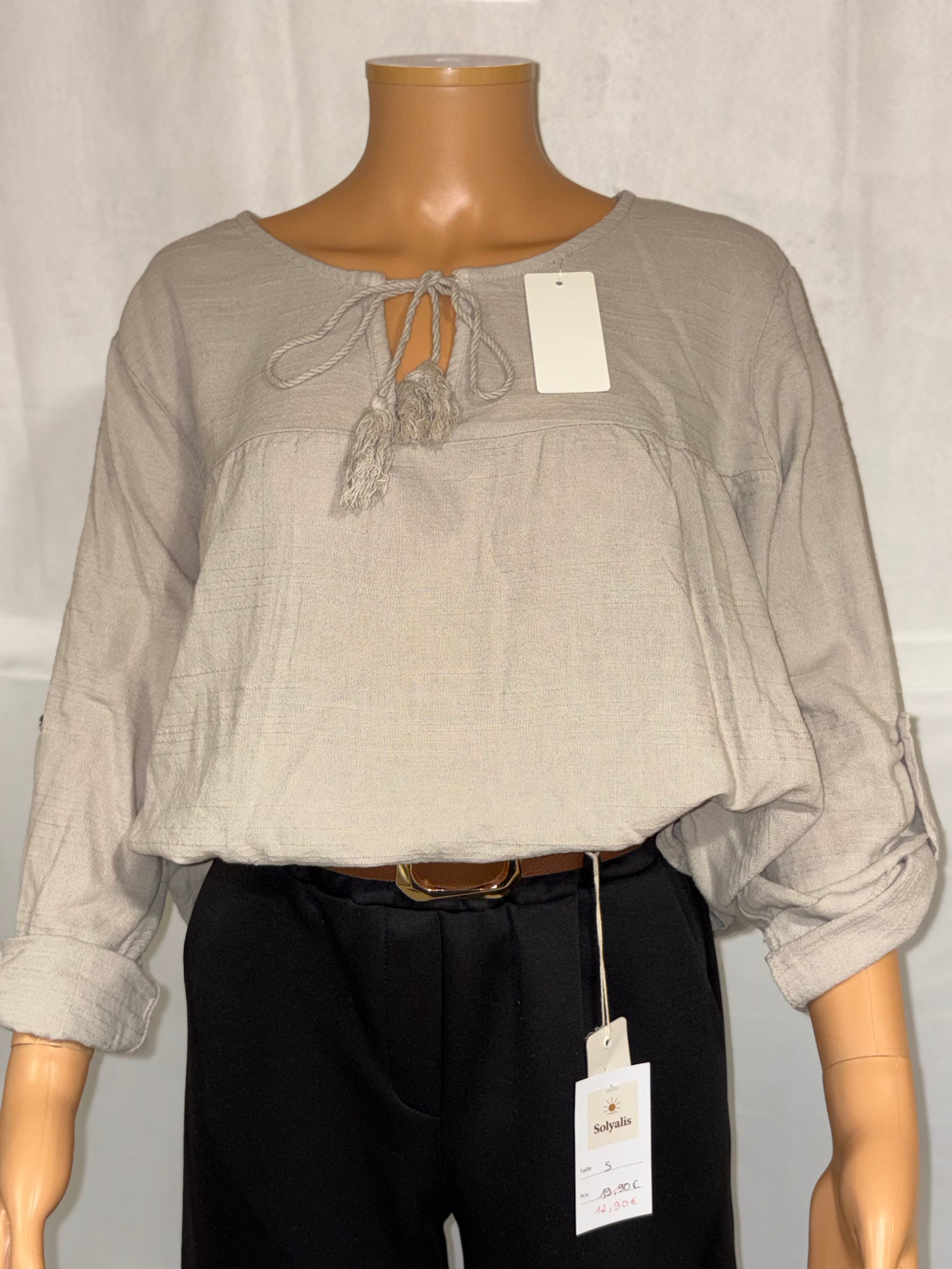 Blouse Romane beige/grise