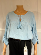 Blouse Romane bleue