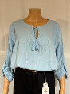 Blouse Romane bleue