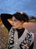 Boucles Léopard - Dorées & tissu