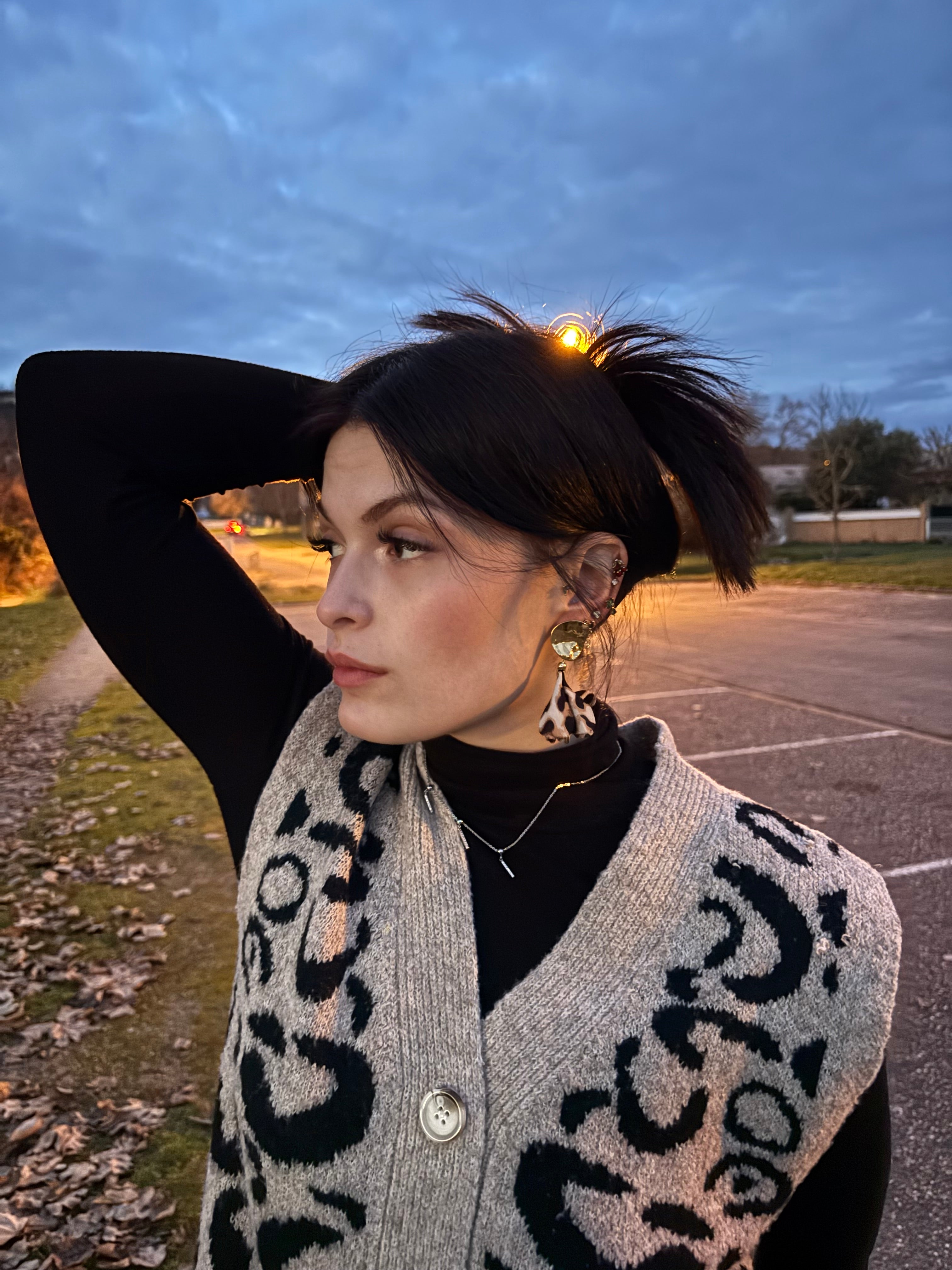 Boucles Léopard - Dorées & tissu