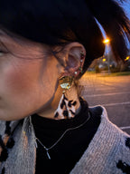 Boucles Léopard - Dorées & tissu