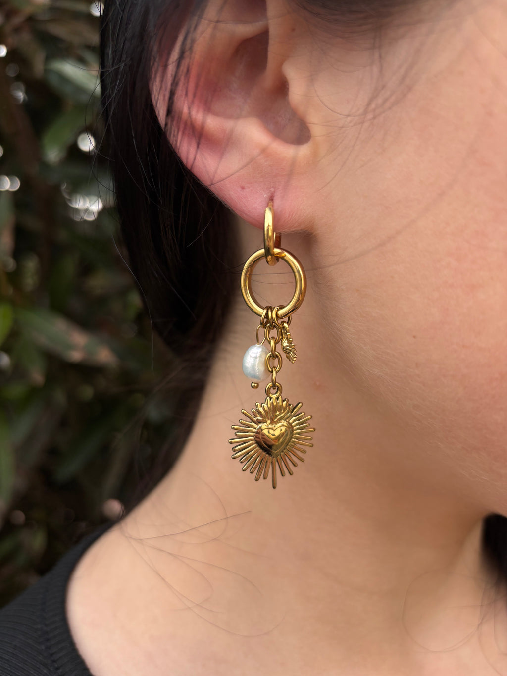 Boucles d'oreilles coeur dorée