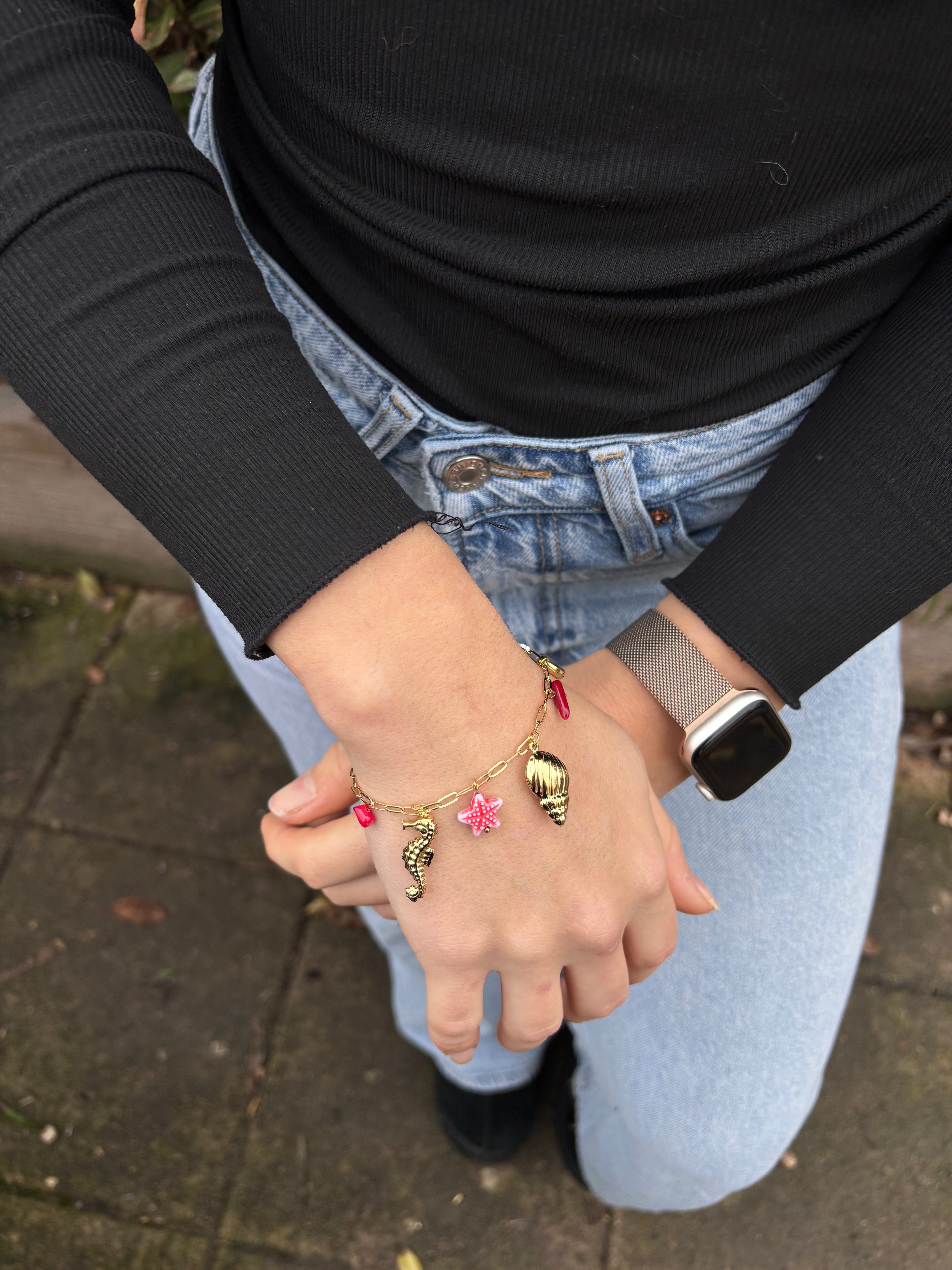 Bracelet coquillage doré