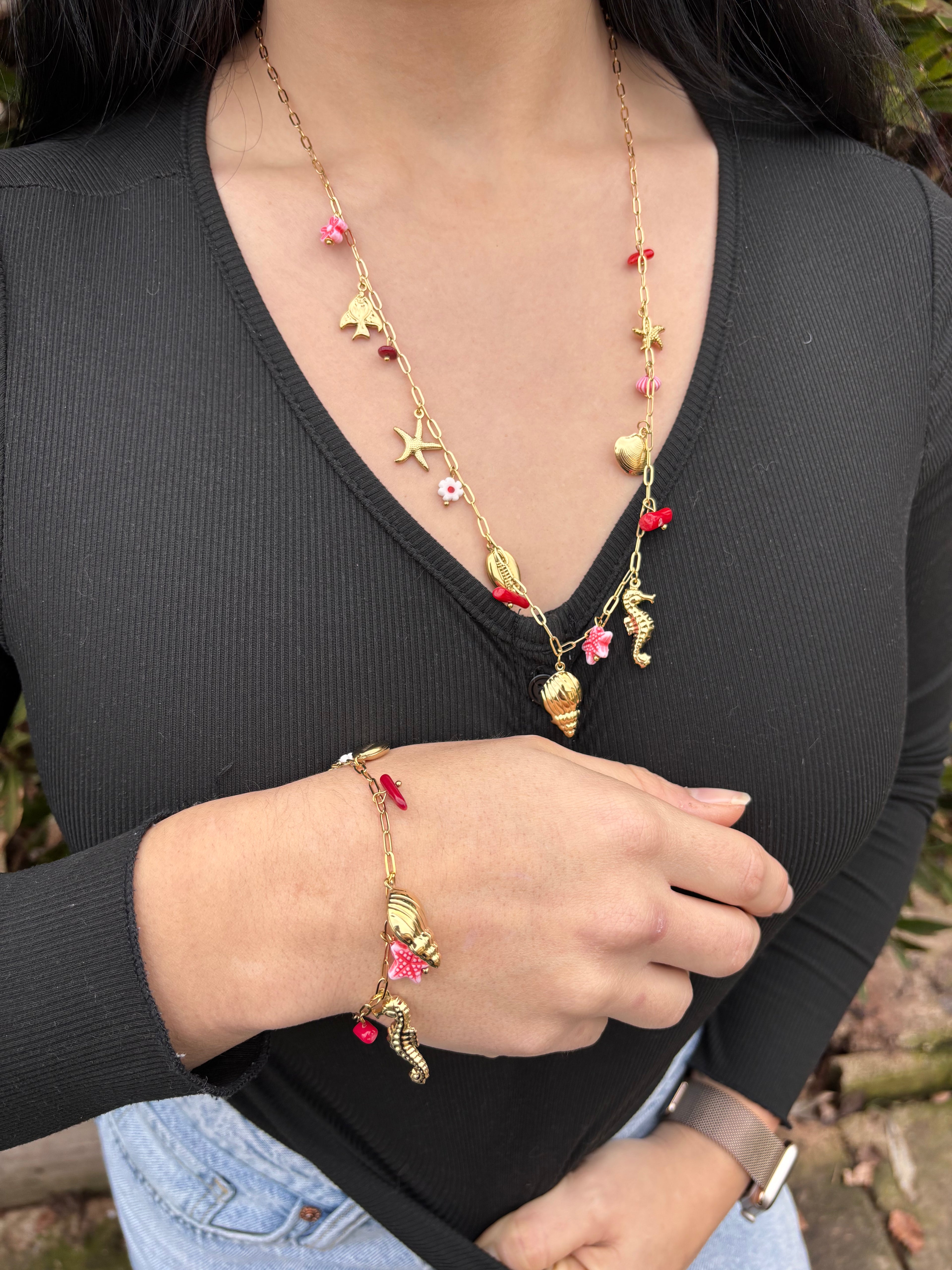 Bracelet coquillage doré