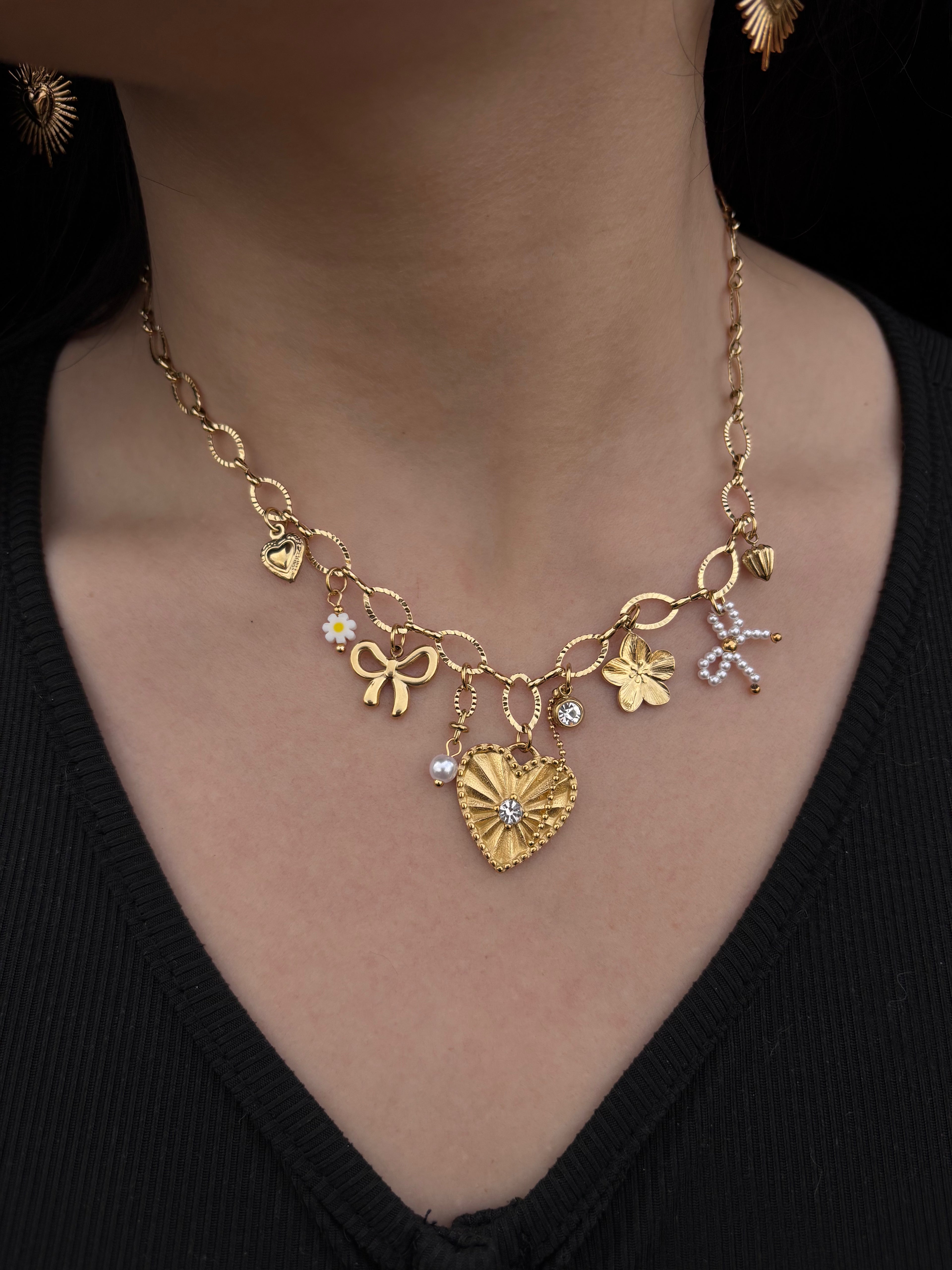 Collier valentine doré