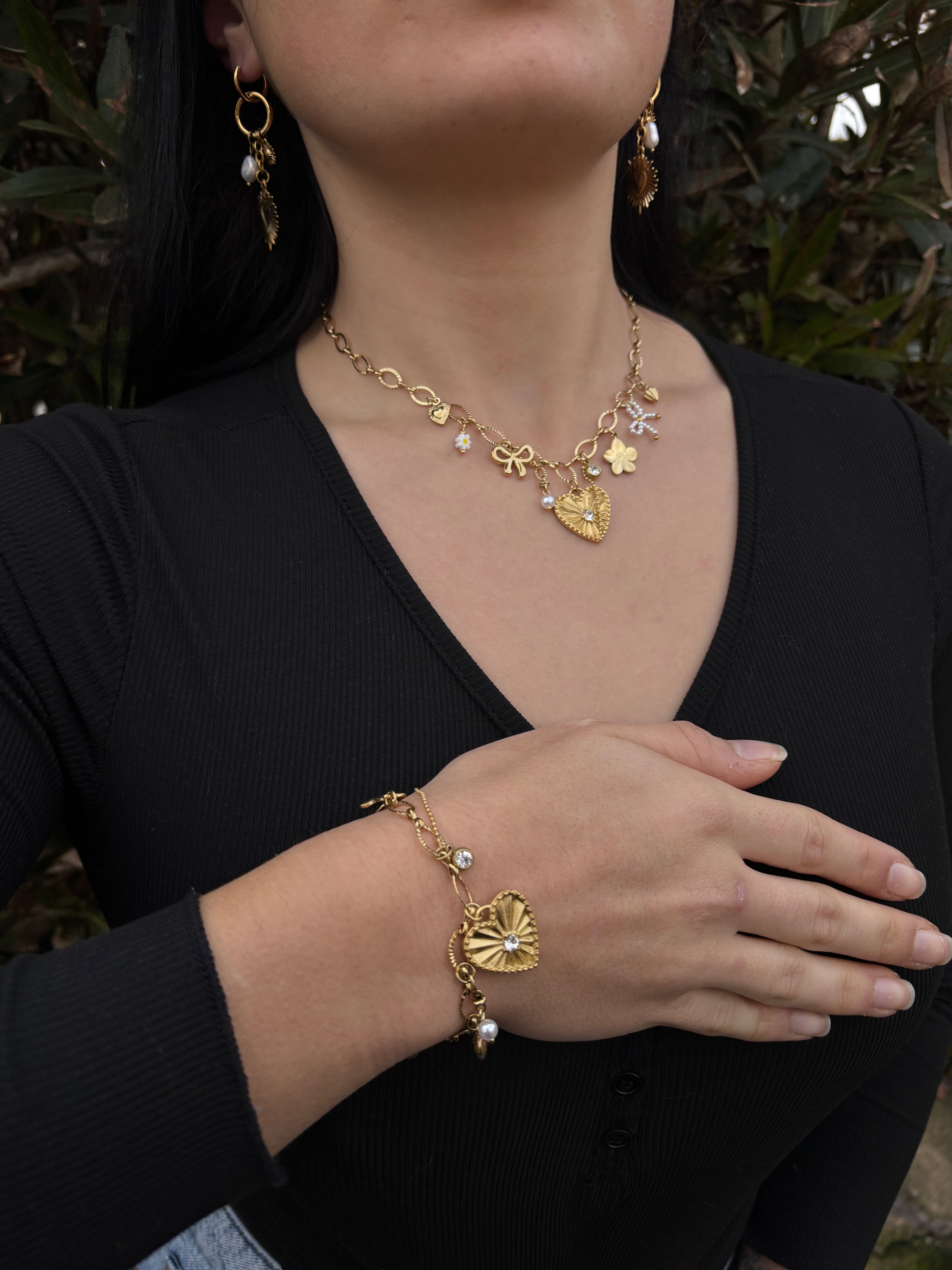 Collier valentine doré