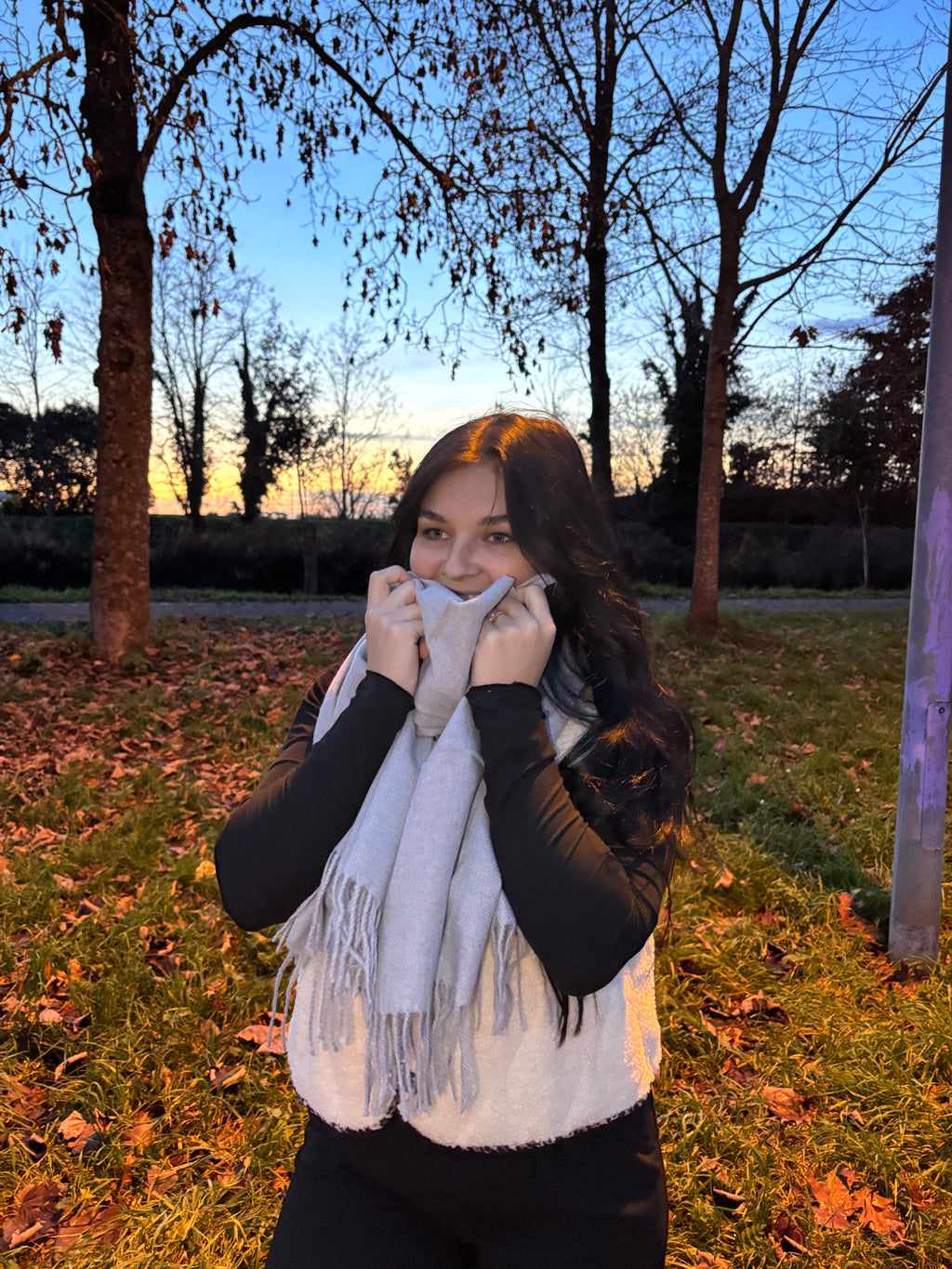 Écharpe argentée toucher cachemire