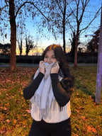 Écharpe argentée toucher cachemire