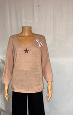 Pull étoile rose