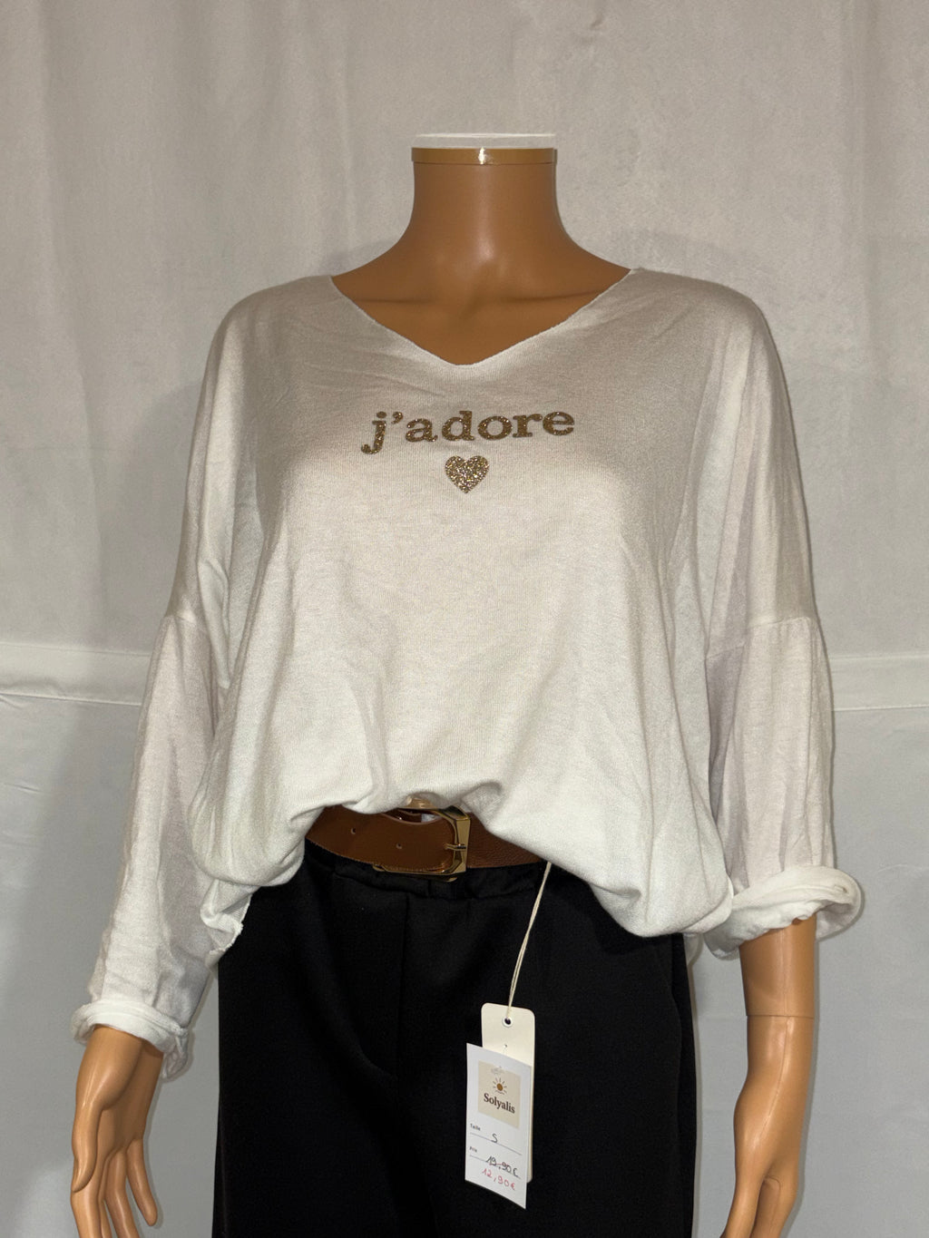 Pull J'adore blanc