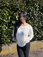 Pull J'adore blanc
