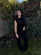 Top velours Aby noir