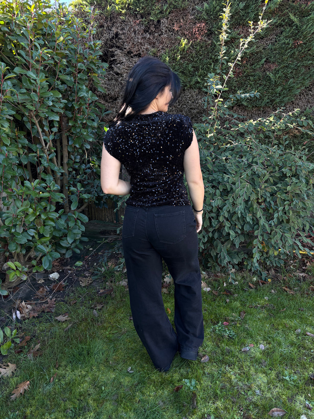 Top velours Aby noir