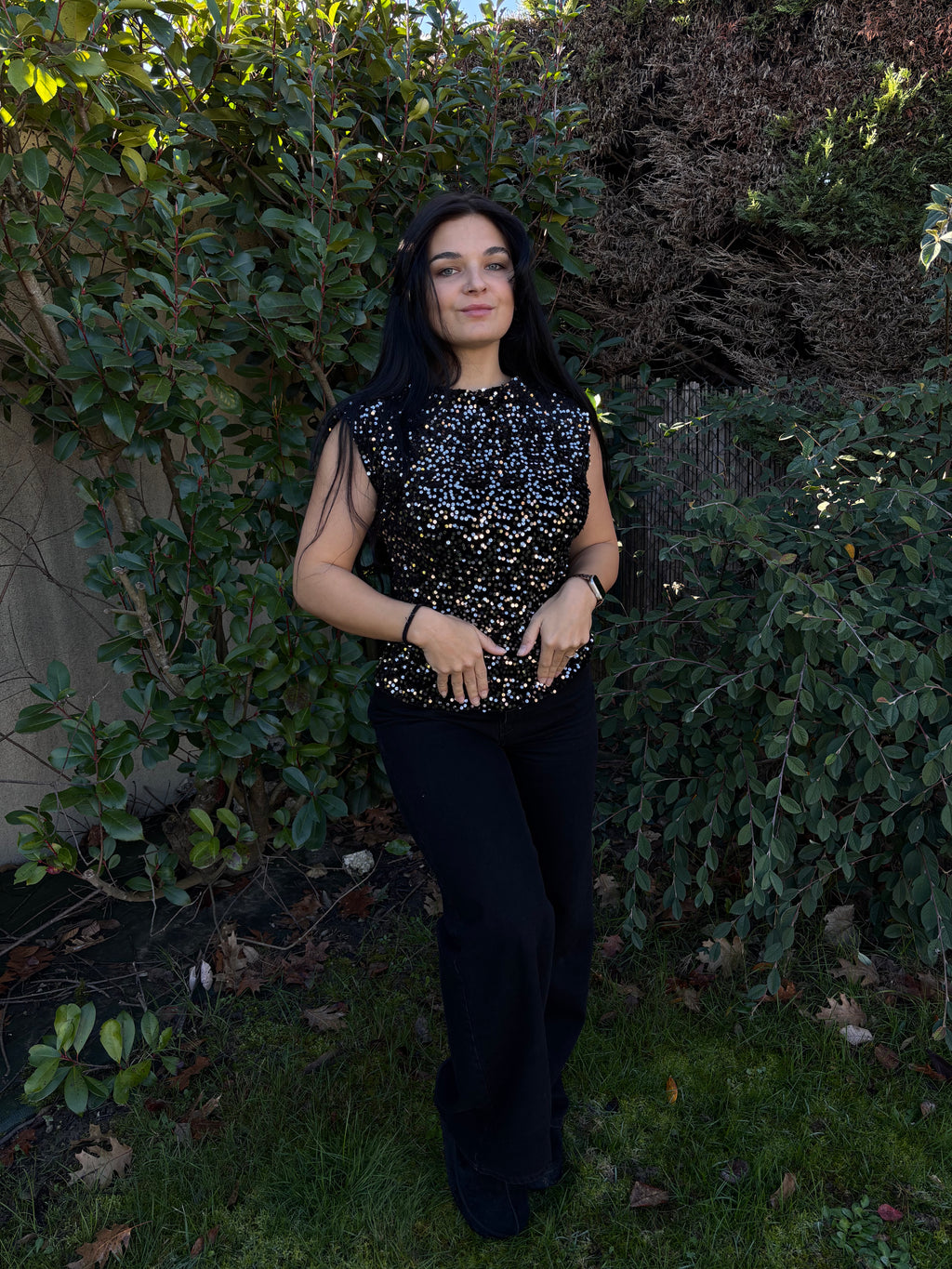 Top velours Aby silver