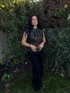 Top velours Aby silver