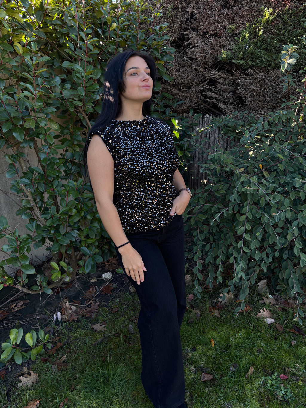 Top velours Aby silver