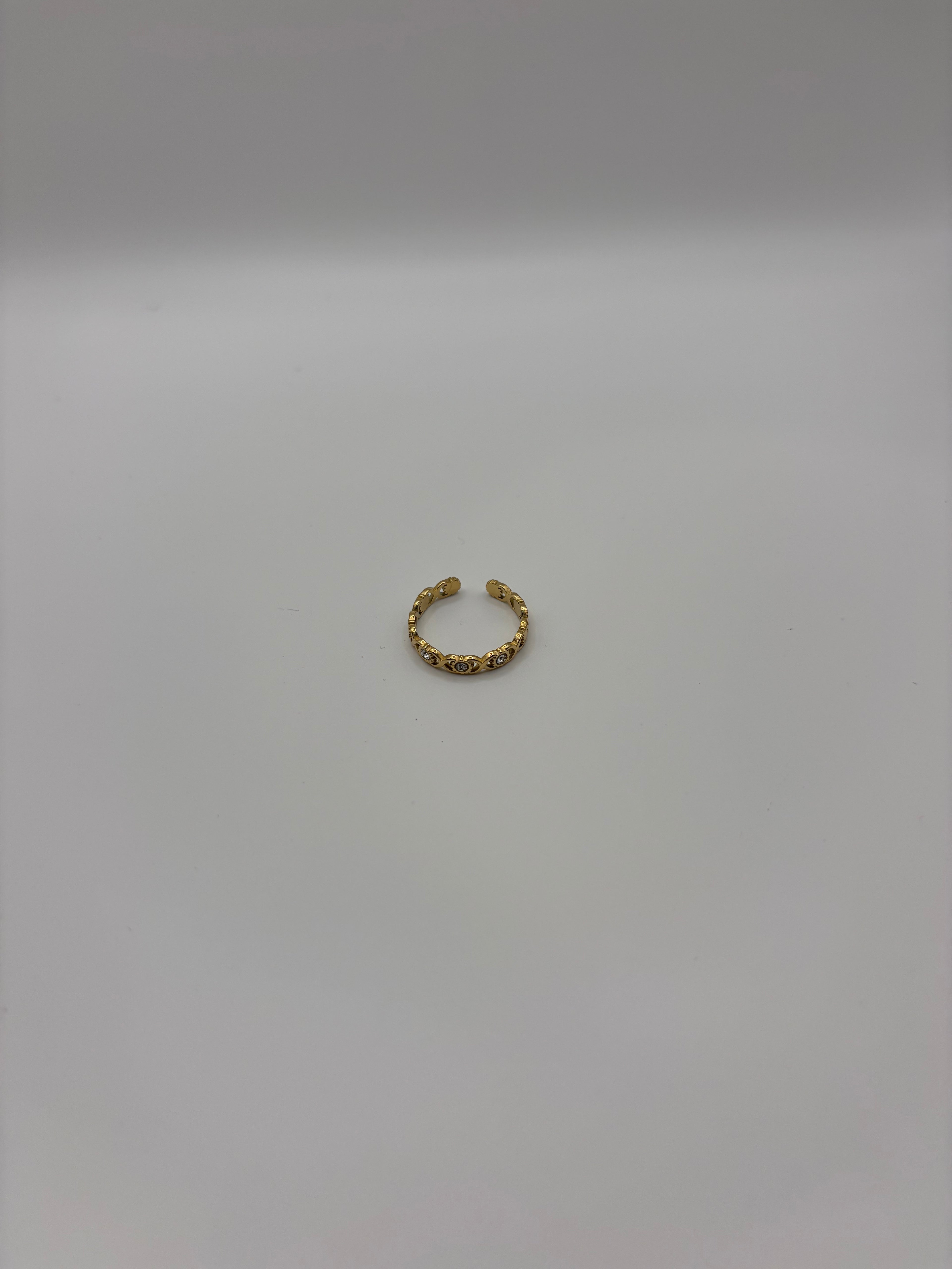 Bague Céleste - Dorée (soleil & strass)