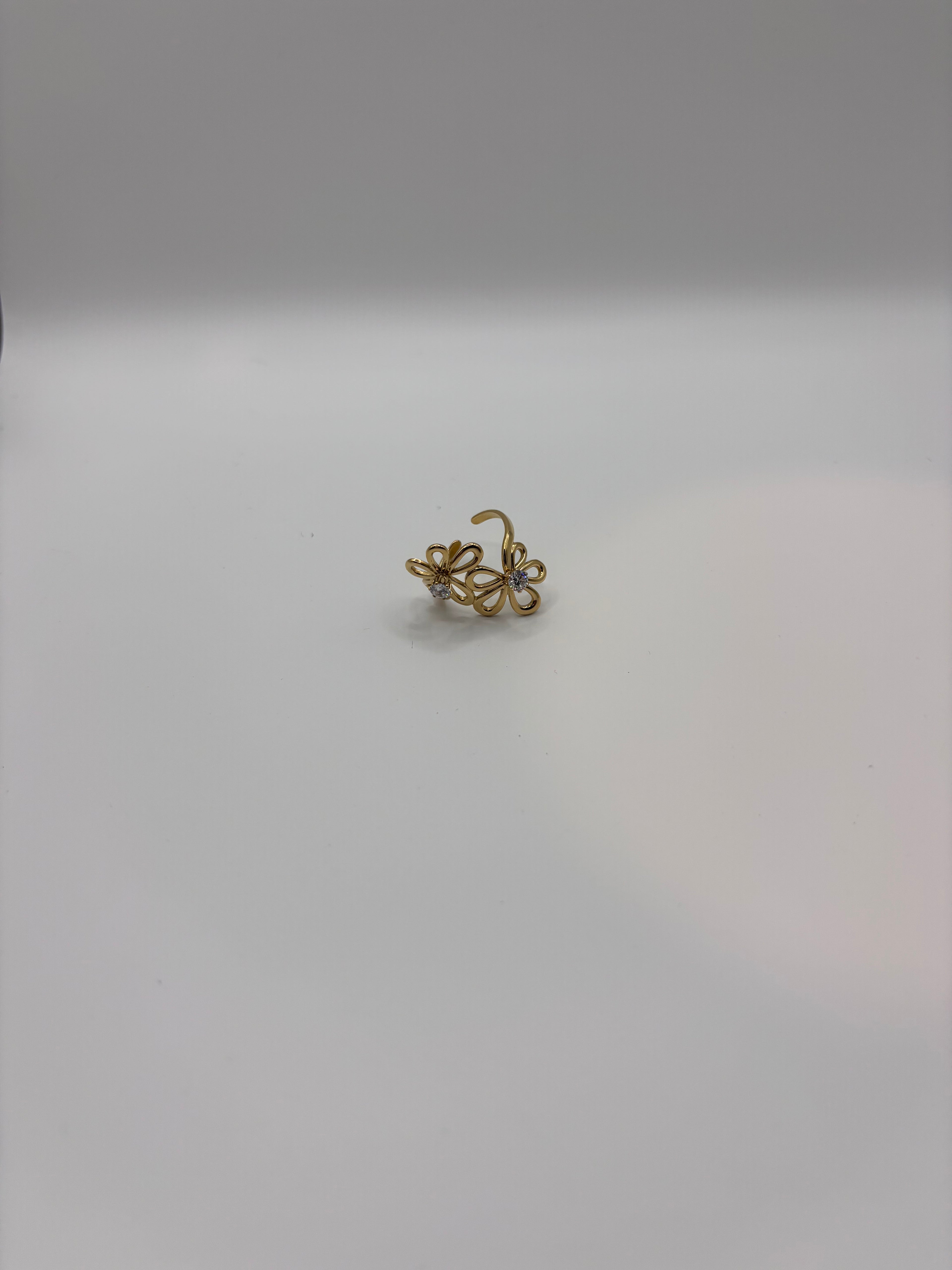 Bague Fleurs - Dorée (double)