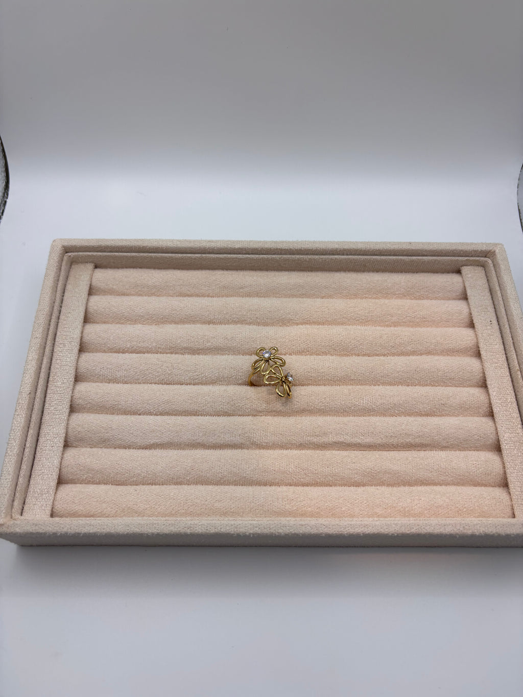 Bague Fleurs - Dorée (double)