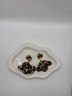 Boucles Léopard - Dorées & tissu