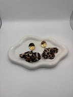 Boucles Léopard - Dorées & tissu