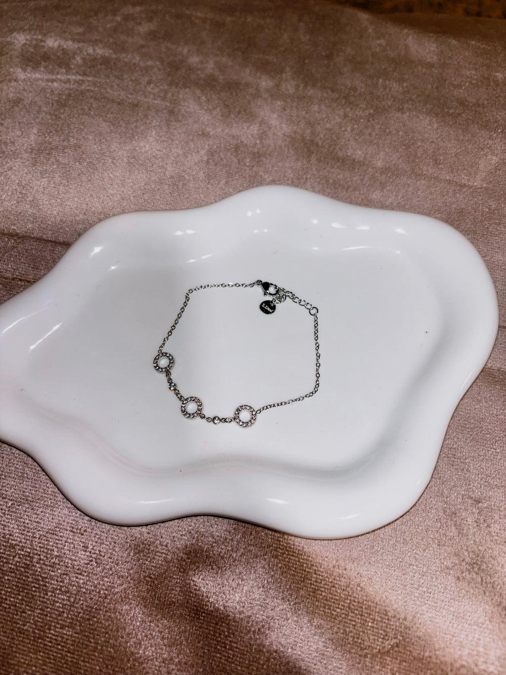 Bracelet Ely - Argenté (3 cercles strassés)