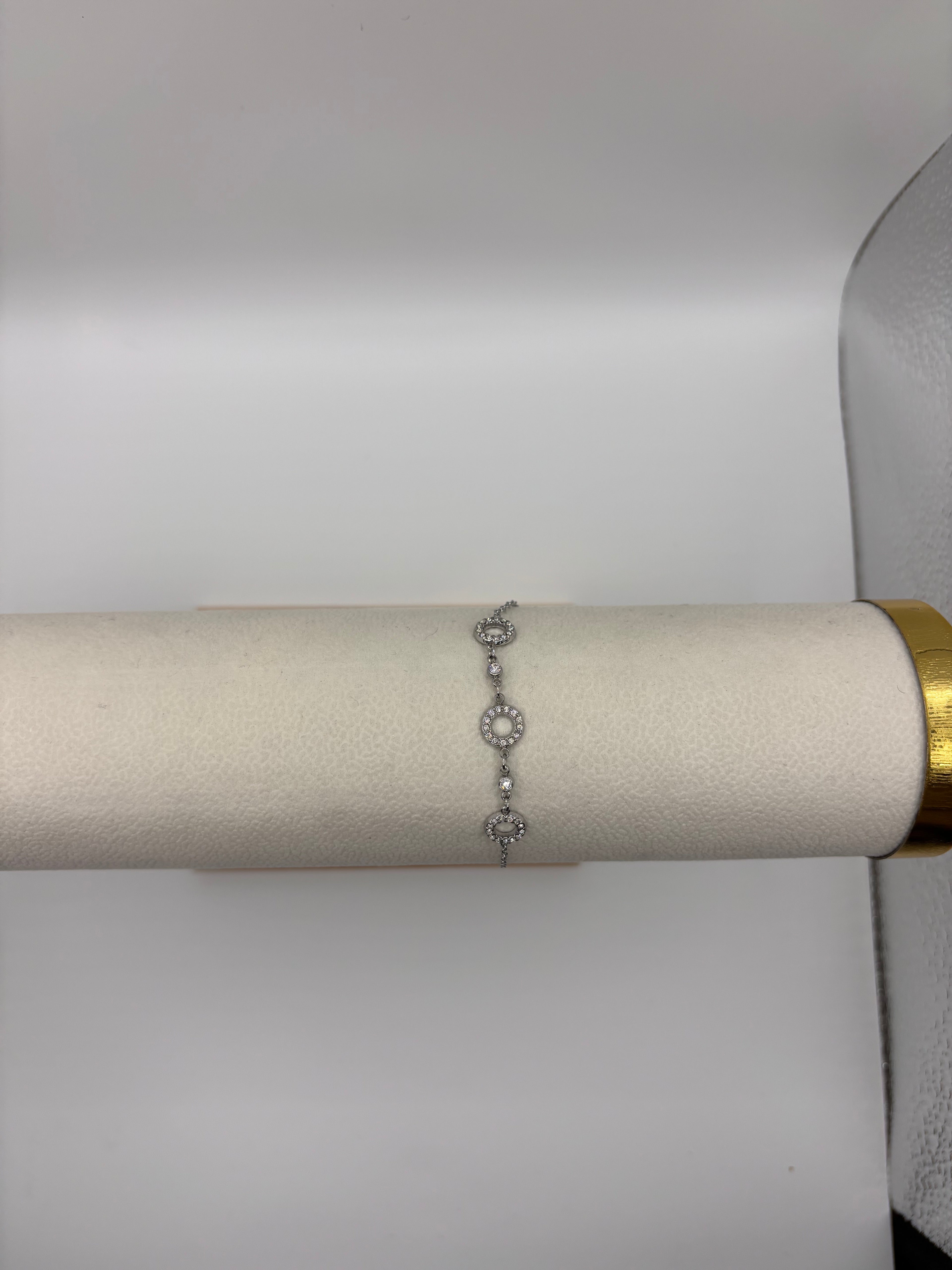 Bracelet Ely - Argenté (3 cercles strassés)