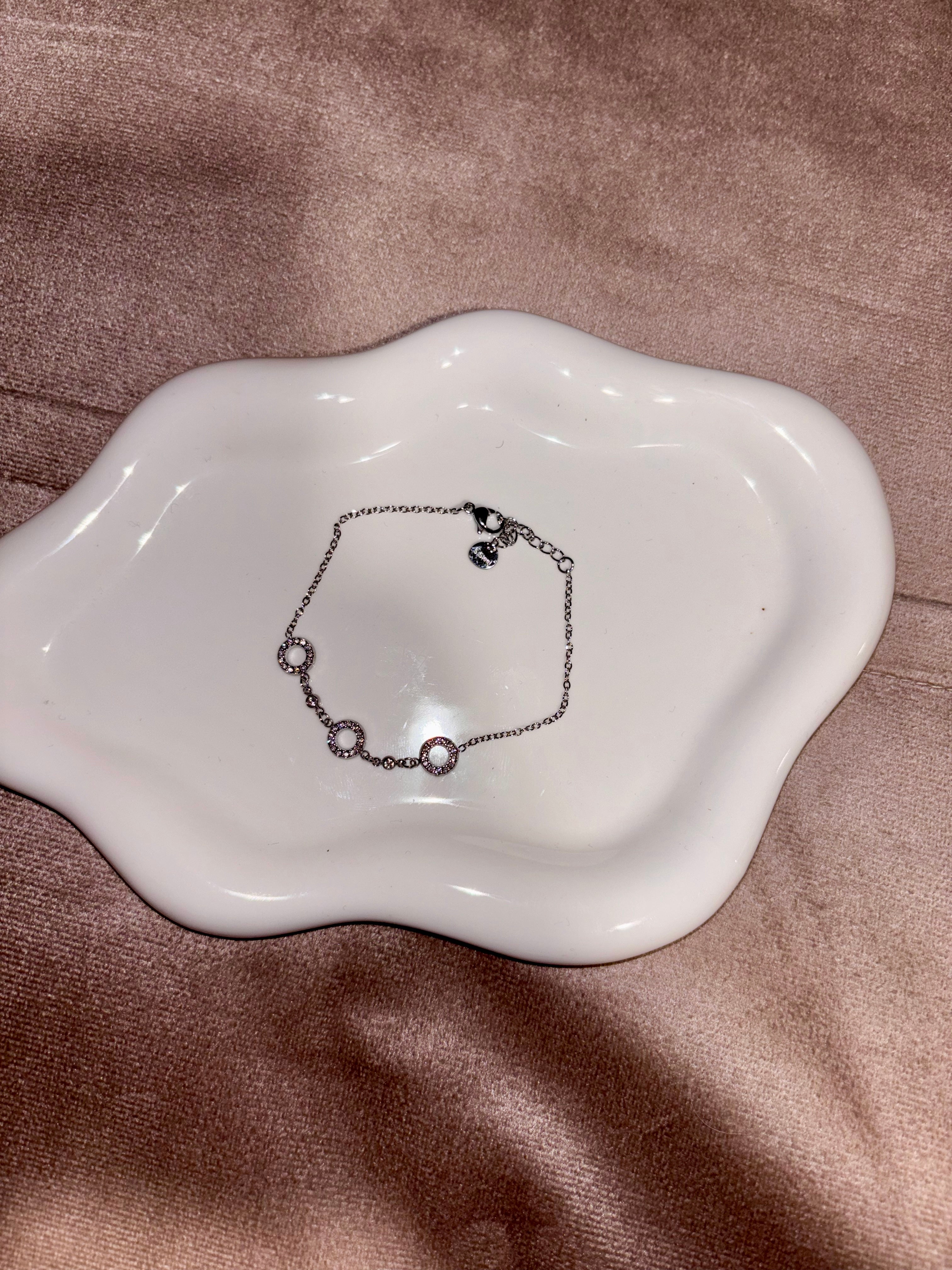 Bracelet Ely - Argenté (3 cercles strassés)