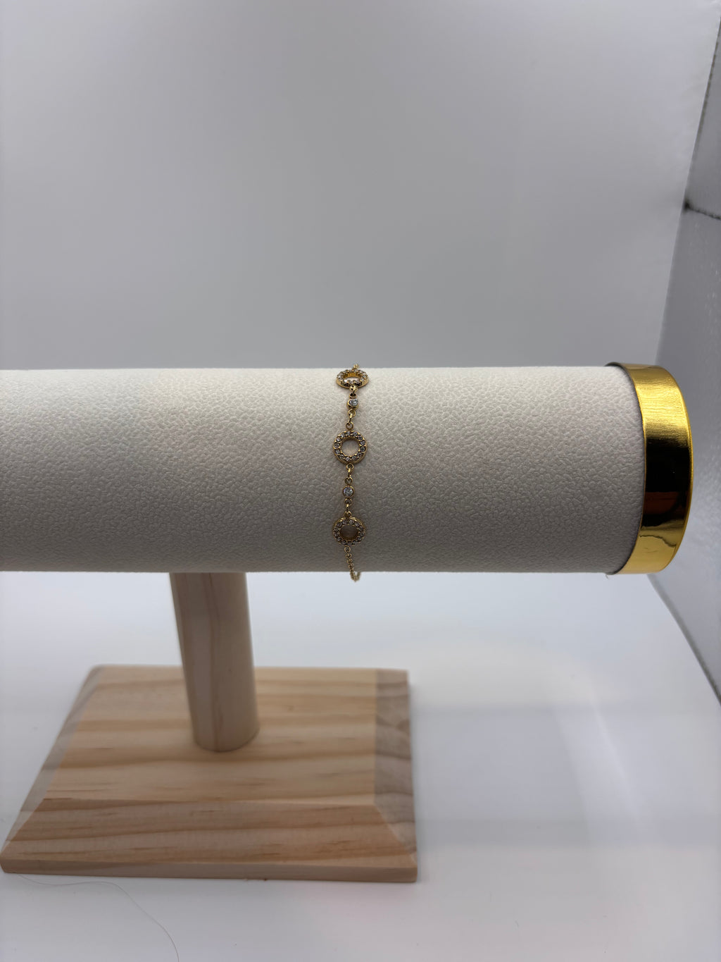 Bracelet Ely - Doré (3 cercles strassés)