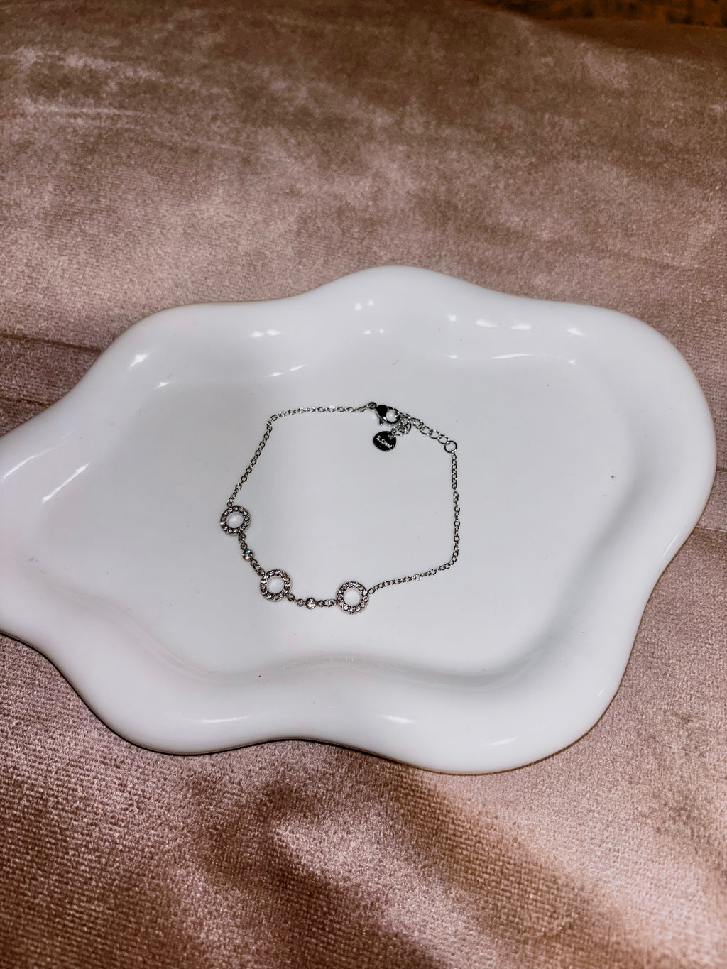 Bracelet Ely - Argenté (3 cercles strassés)