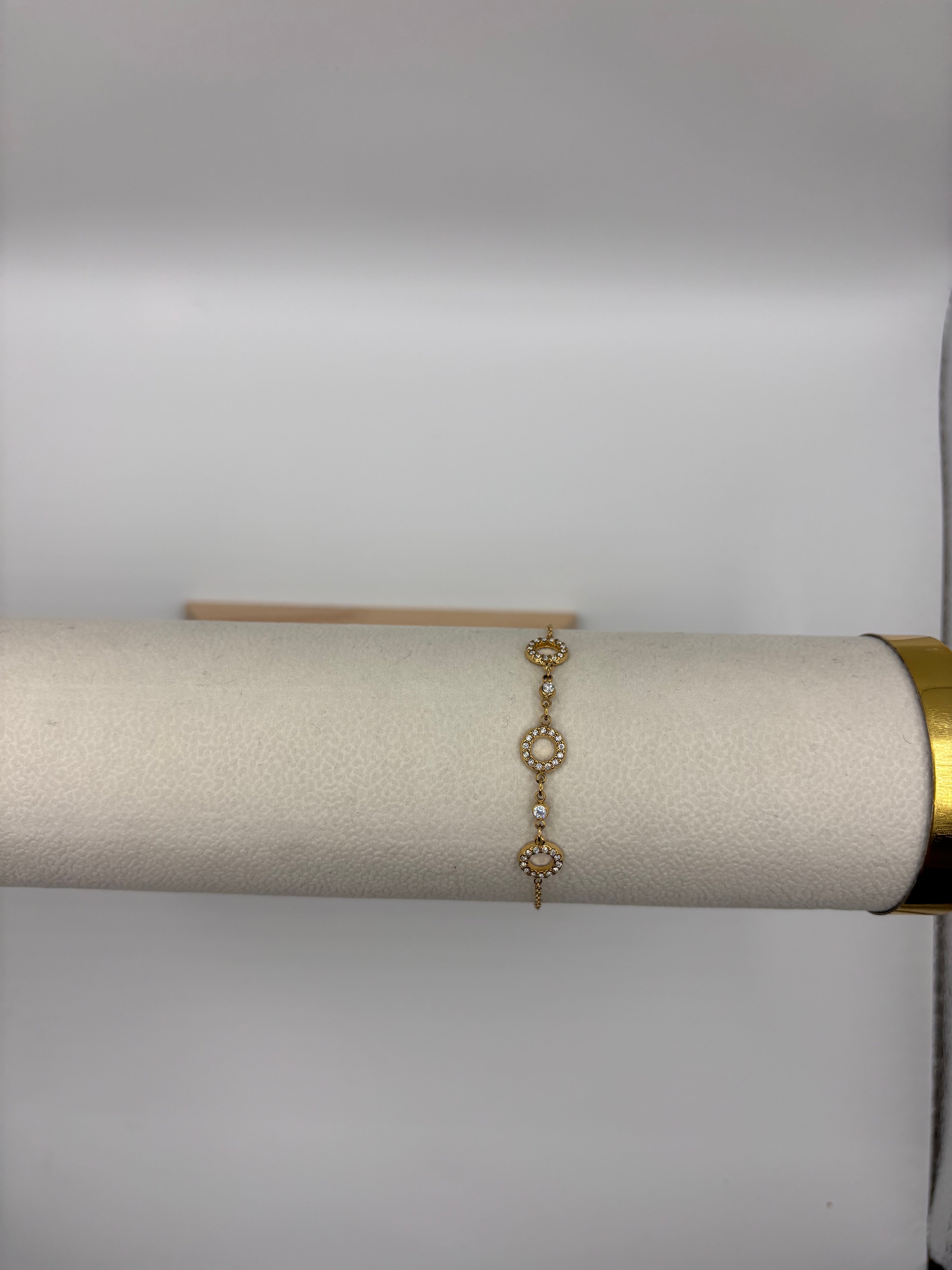 Bracelet Ely - Doré (3 cercles strassés)