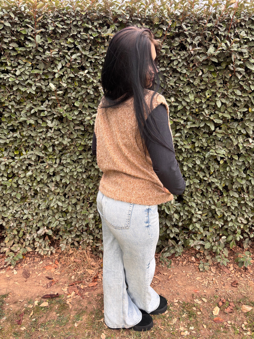 Veste sans manches Emma – camel (Taille unique)