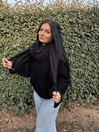 Écharpe laine – toucher cachemire (Noir)