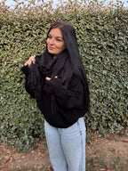 Écharpe laine – toucher cachemire (Noir)