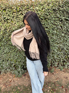 Écharpe laine – toucher cachemire (Taupe)