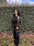 Gilet Anna – grosses mailles vert (Taille unique)