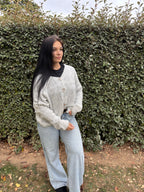 Gilet Mia – boutons dorés (Taille unique)