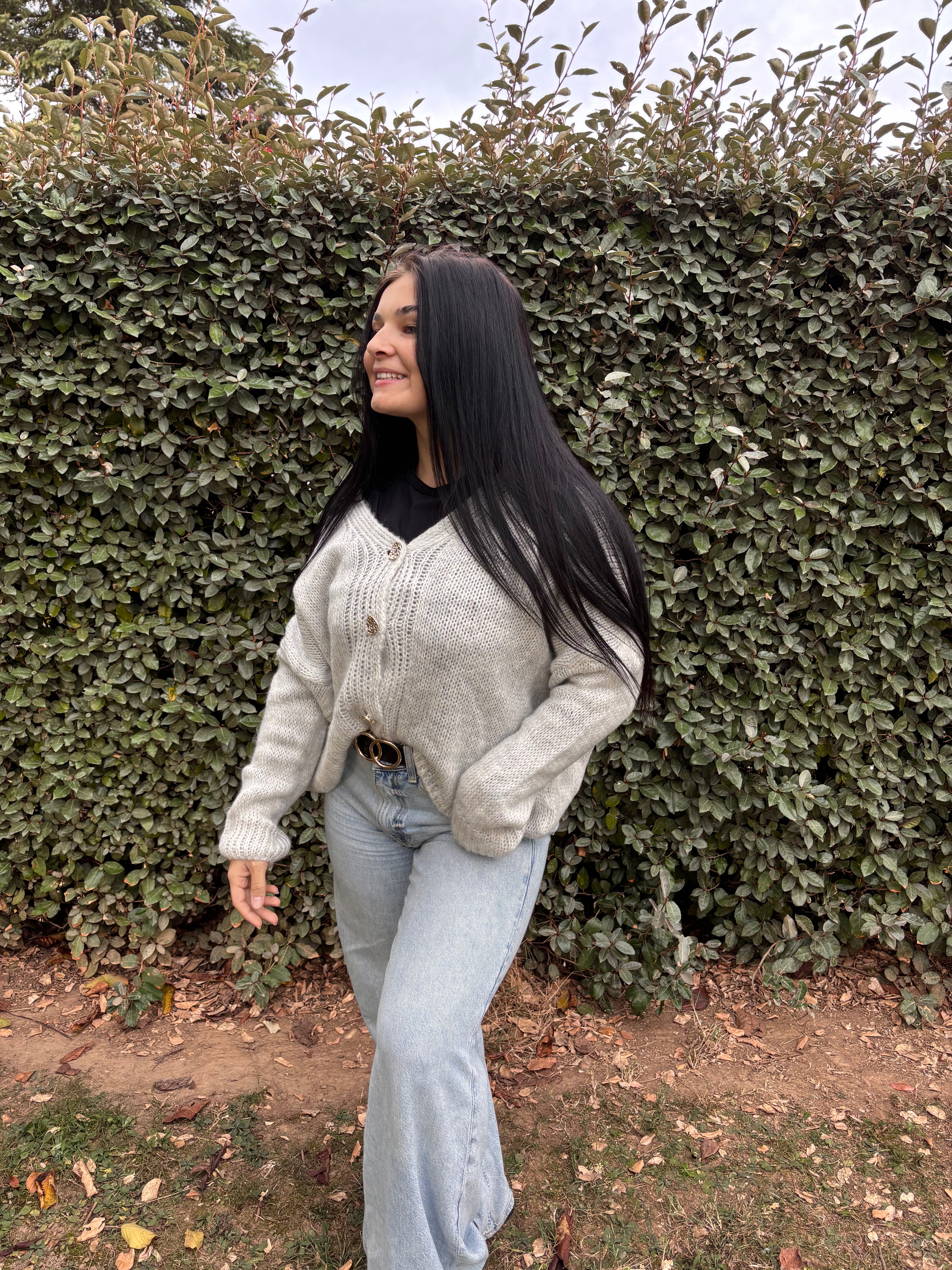 Gilet Mia – boutons dorés (Taille unique)