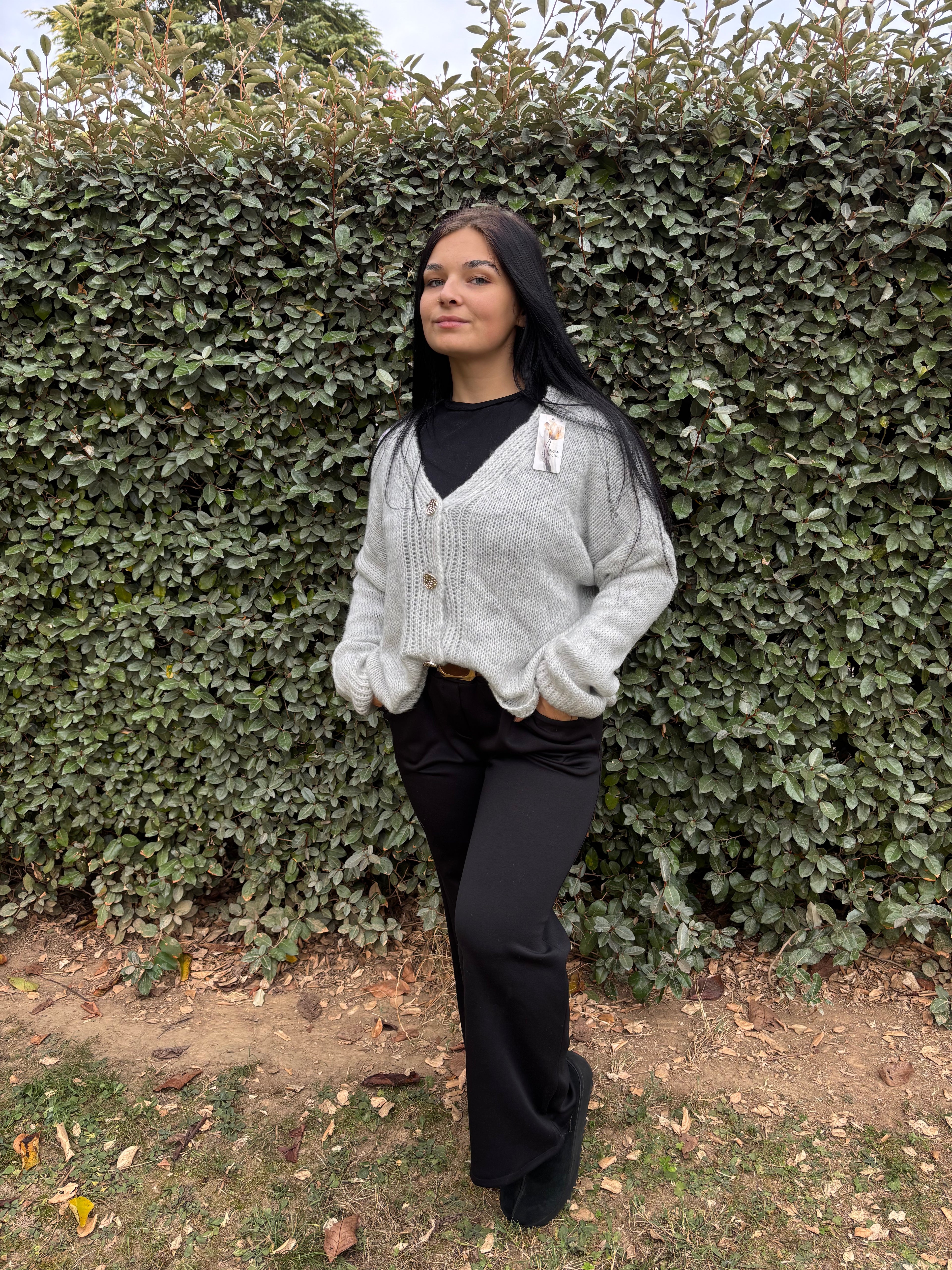 Gilet Mia – boutons dorés (Taille unique)