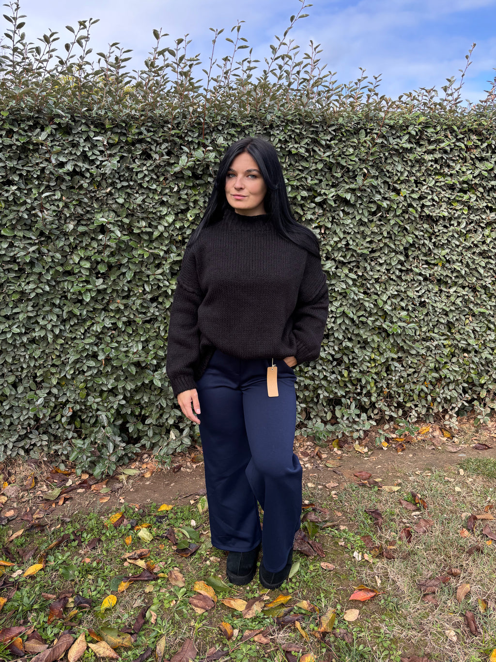 Pull Julia – oversize noir (Taille unique)