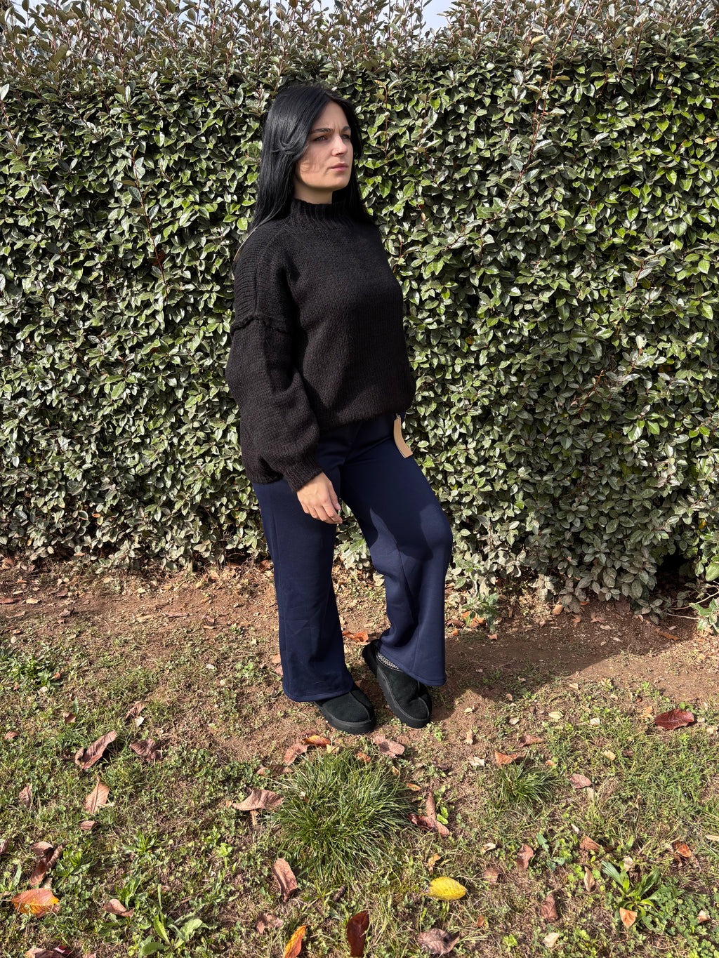 Pull Julia – oversize noir (Taille unique)