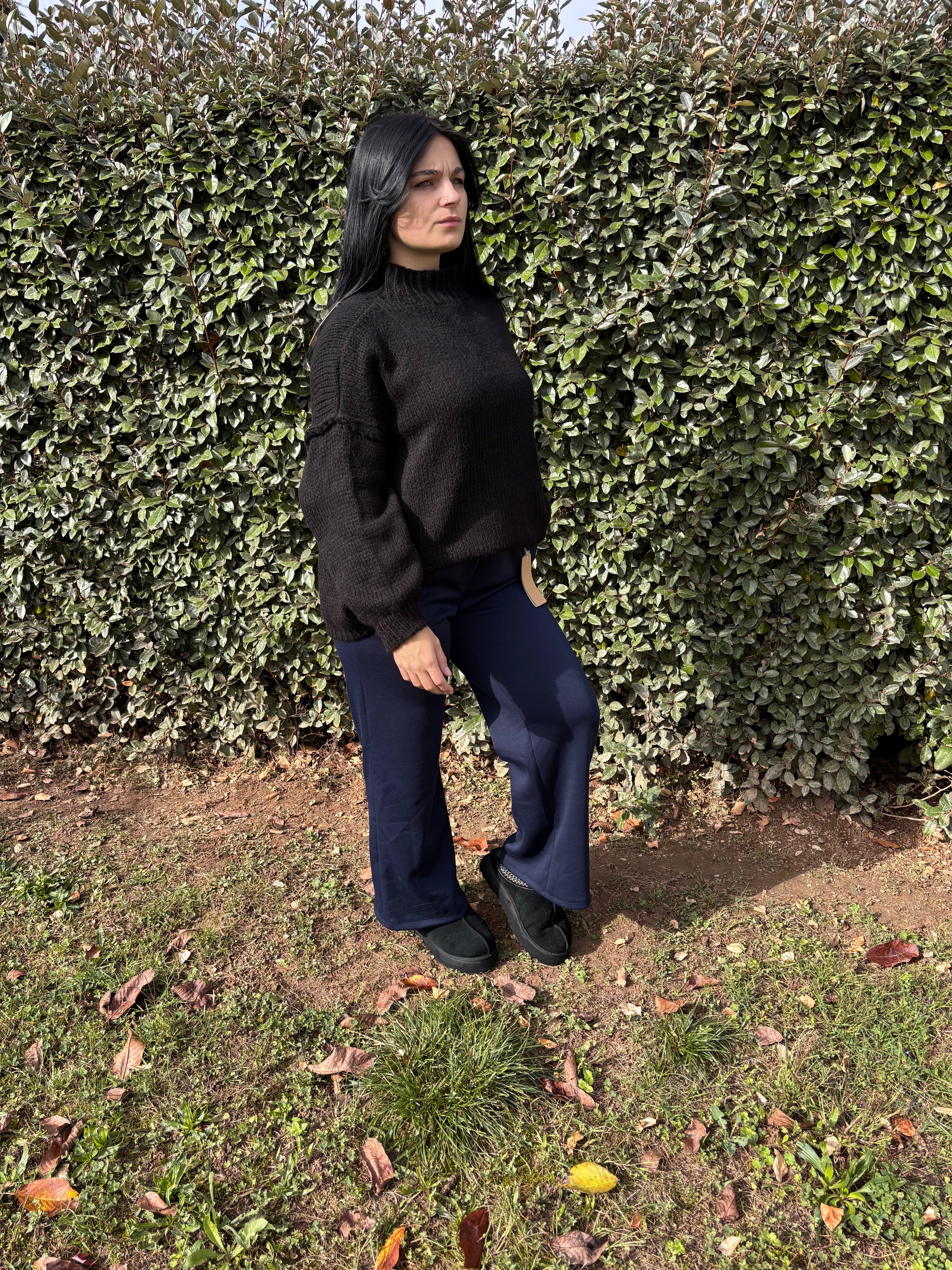 Pull Julia – oversize noir (Taille unique)