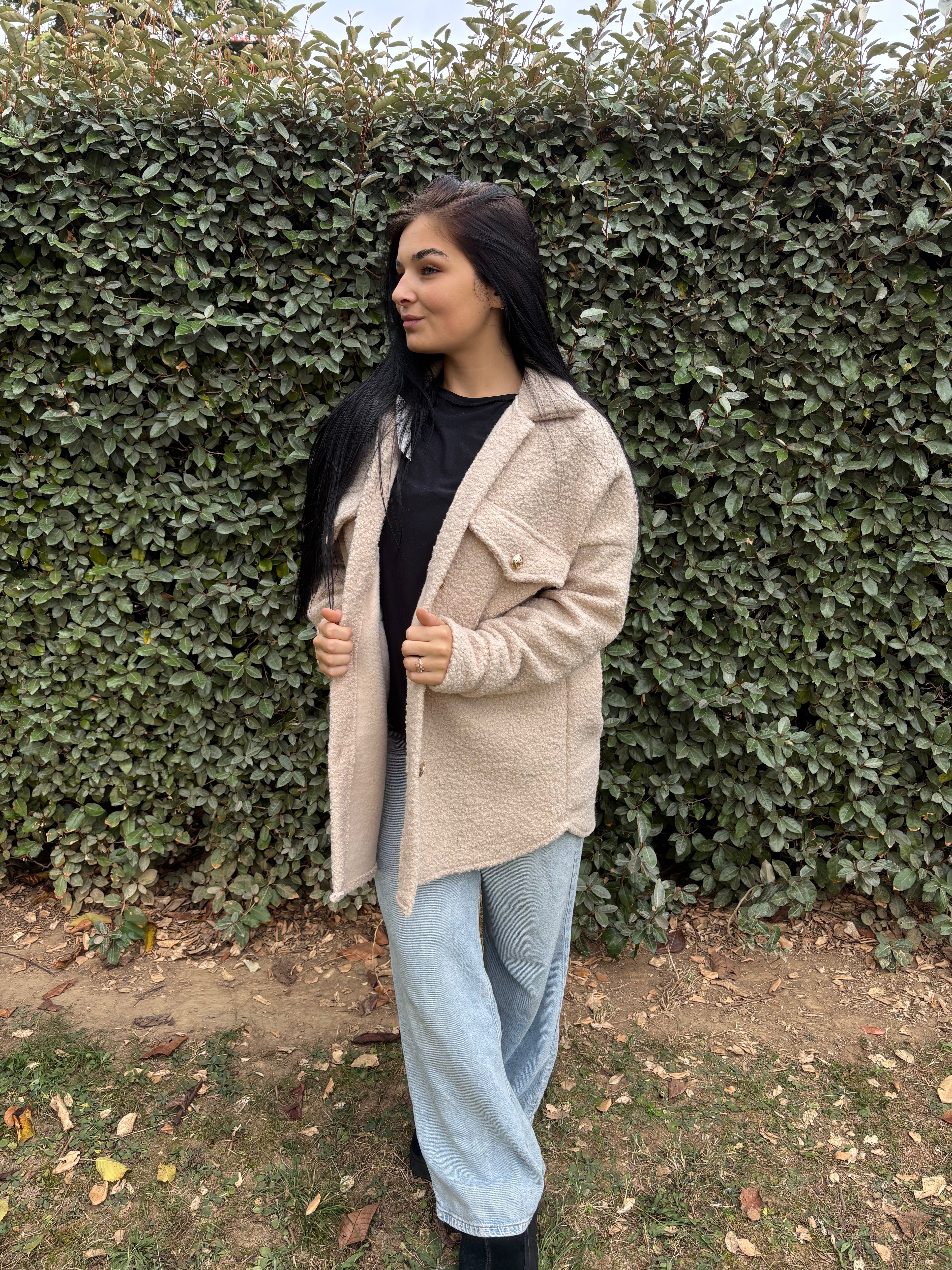 Surchemise Léa – effet laine bouclée (Taille unique)