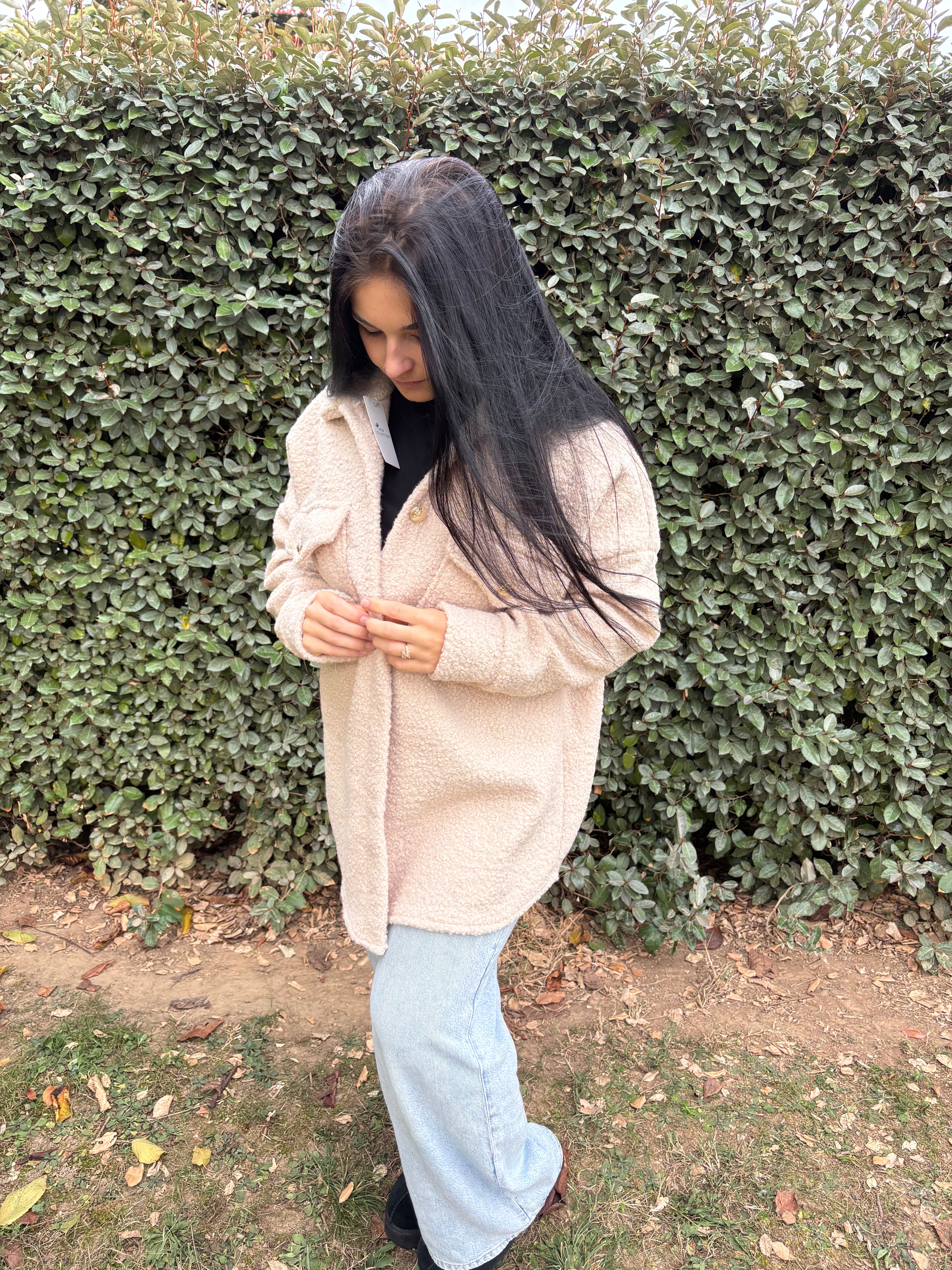 Surchemise Léa – effet laine bouclée (Taille unique)