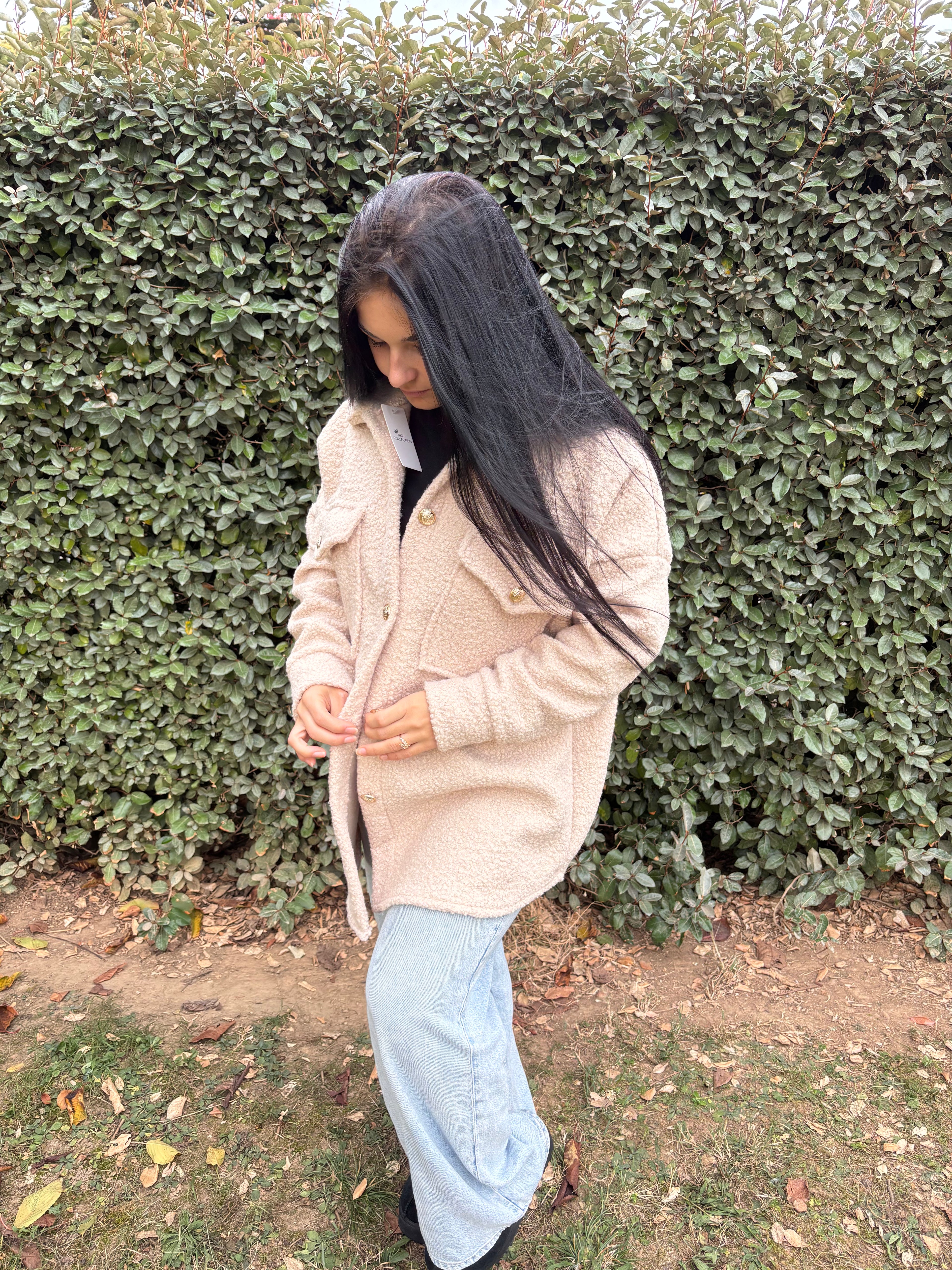 Surchemise Léa – effet laine bouclée (Taille unique)