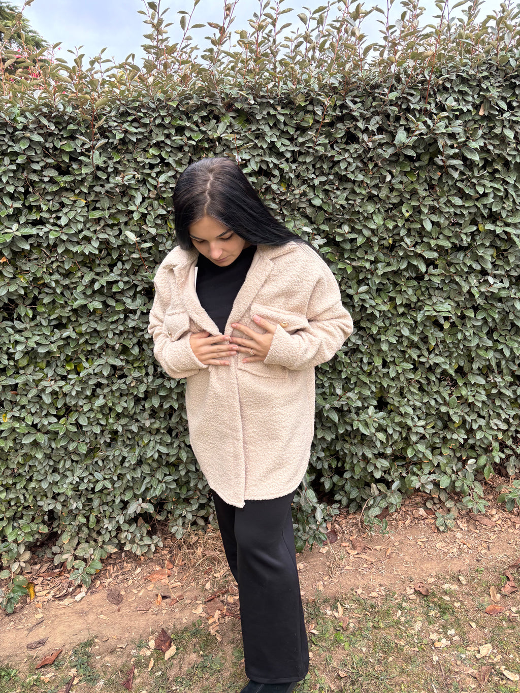 Surchemise Léa – effet laine bouclée (Taille unique)